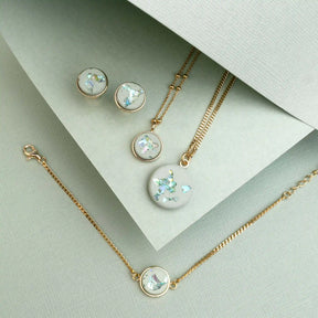 Halskette MARY | Pistacchio Crystal Gold